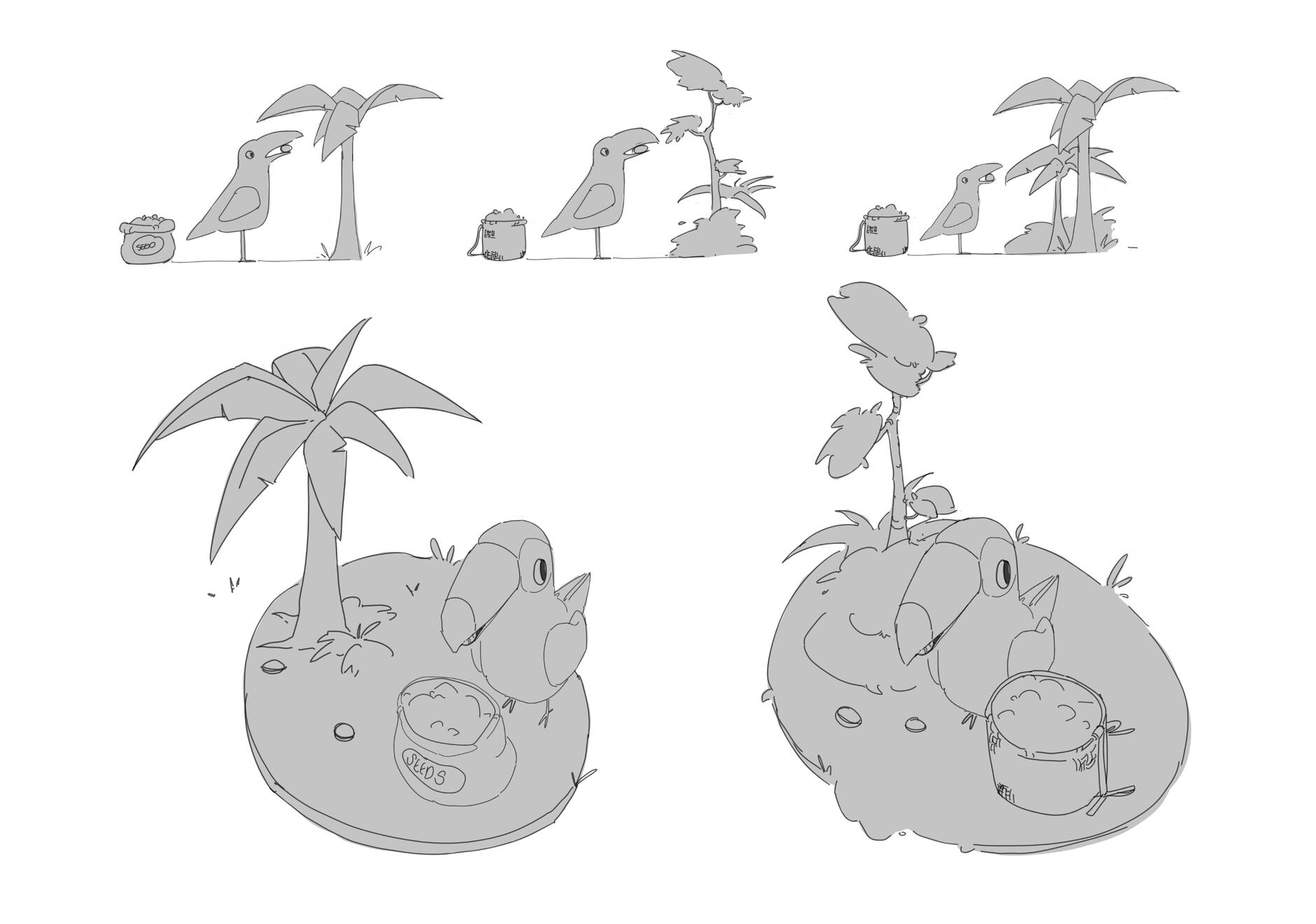 seed gathering station sketches